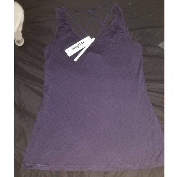 Ladies New Small Dark Blue Diamond Back Design Super Soft Athletic Tank Top - Picture 3 of 7